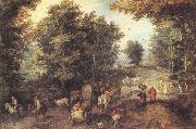 Jan Brueghel The Elder Landscape with a Ford oil painting artist